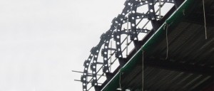 Metalwork for foot bridge fabricated and being constructed by John Desmond Ltd. as part of the Wandswoth Southside shopping centre development.