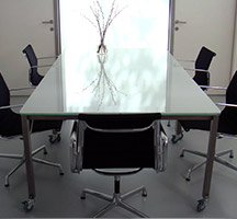 White Glass Meeting Table
