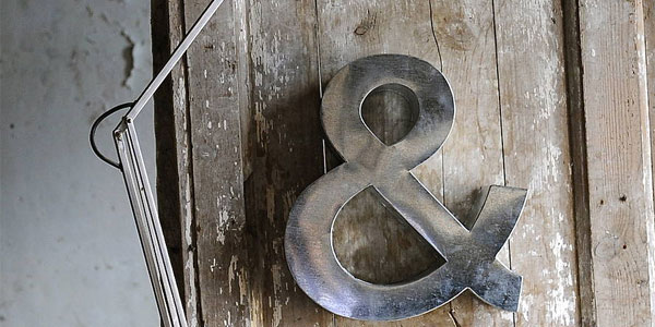 Polished PVD coated stainless steel ampersand