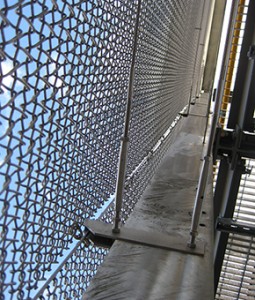 100m stainless steel mesh veil acting as a safety screen