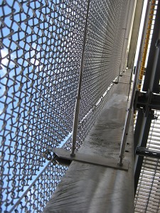 100m stainless steel mesh veil acting as a safety screen