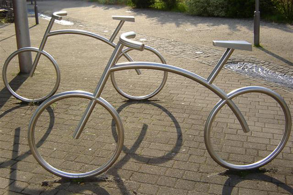 Witty bike rack in stainless steel