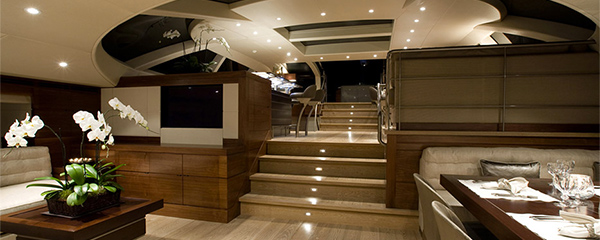 Yacht interior by Adam Lay Studio