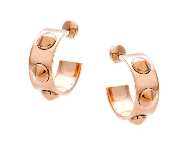 Calvin Klein Rose Gold PVD-coated Steel Studded Hoop Earrings