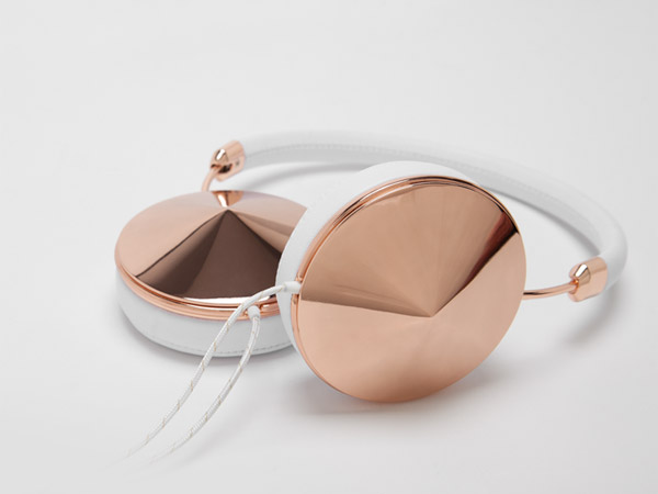 Frends headphones with Rose Gold earpieces