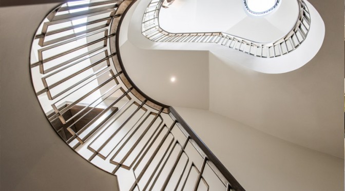Bedford Gardens: Creating a staircase using Almond Gold coloured stainless steel