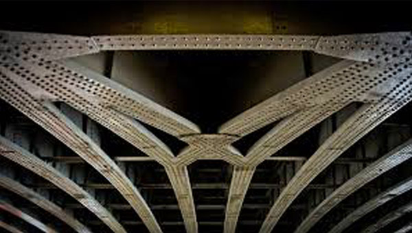 Riveted iron at Blackfriars railway bridge, London, UK