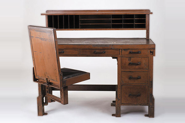 Desk designed by Frank Lloyd Wright as part of his design for the Larkin Company building, New York