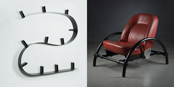 Ron Arad’s Bibliotheque Bookworm shelves and Ron Arad’s Rover Chair