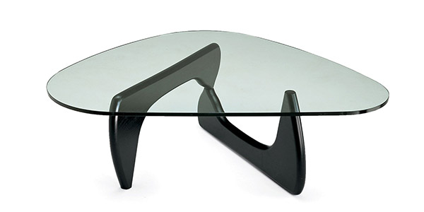 Noguchi’s coffee table, shown here in black lacquered ash