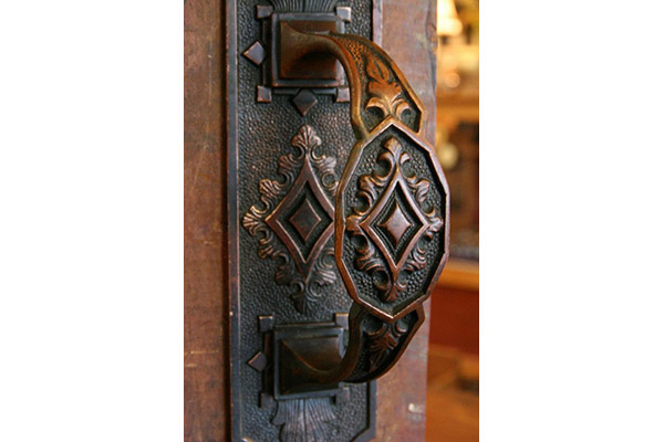 Ornate Victorian brass door handle