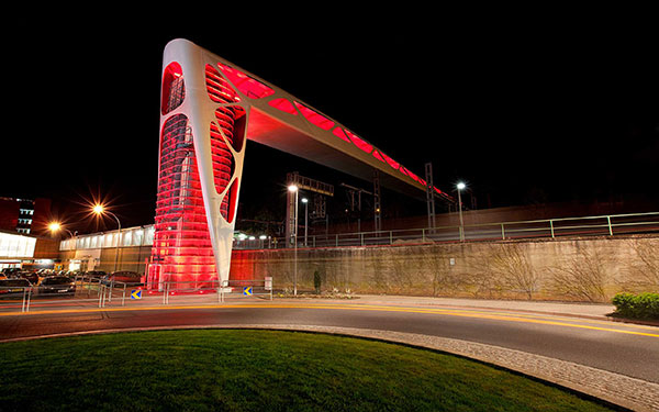 Footbridge connecting the city centre and Galgenberg Park, Esch-sur-Alzette, Luxembourg