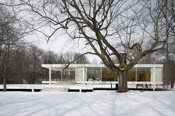 Farnsworth House, Mies van der Rohe, Photo by Carol M. Highsmith, 2006, Public Domain