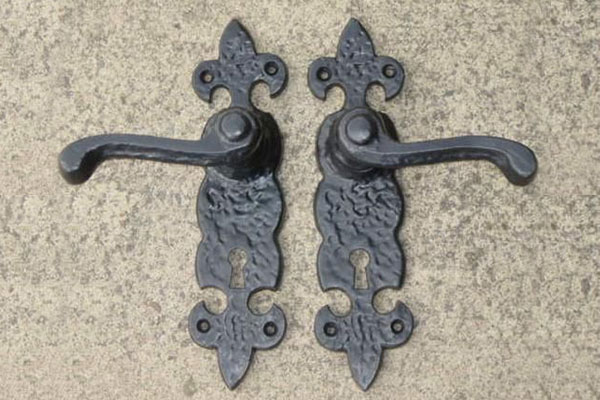 Traditional handles, black antique ironwork latch door handles by Westy Hardware, Yorkshire