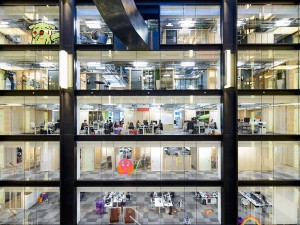 One of the atrium “walls” Google offices, 6 Pancras Square, London, UK Photography by Tim Soar