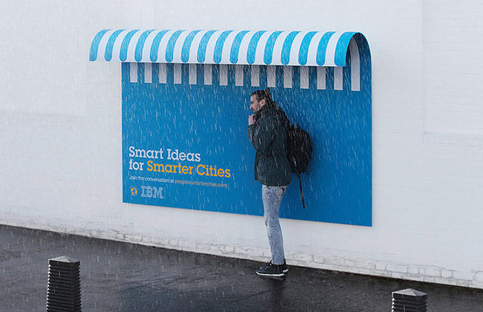 Ogilvy and Mather used street furniture installations to advertise IBM’s Smarter Cities campaign