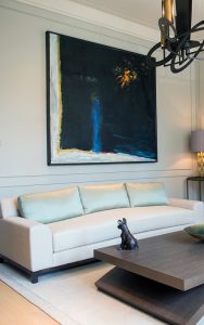 Ground floor formal sitting room. Bedford Gardens, London. Architects: Nash Baker Interior Designers: DeSalles Flint Architectural metalwork & PVD stainless steel: John Desmond Ltd