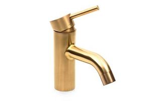 DB 1650 Monobloc mixer tap in Double Stone Steel PVD coloured stainless steel in Brass brushed finish by John Desmond Ltd.
