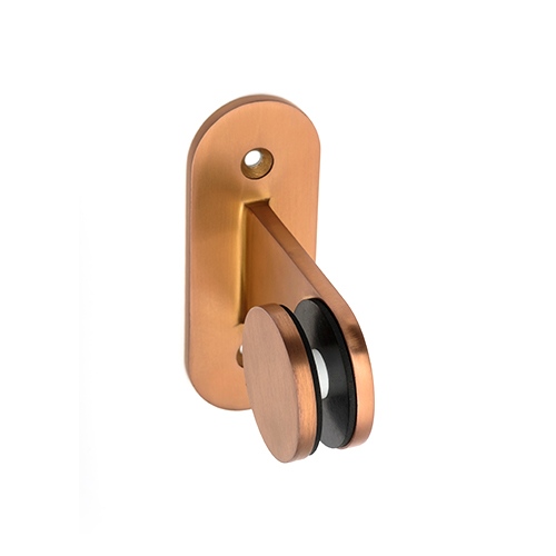 DSS BC Screw on Tee Glass Bracket 50mm in PVD coloured stainless steel Copper Brush.