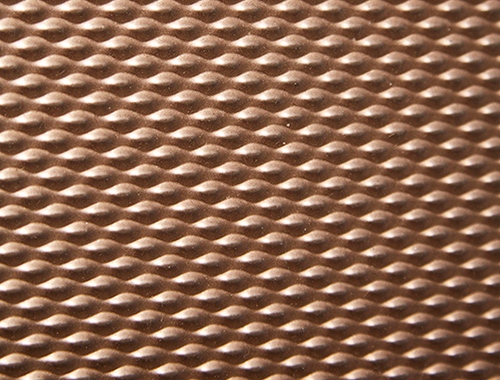 Double Stone Steel PVD coloured stainless steel in Chocolate with embossed finish SB-H25. Double Stone Steel PVD coloured stainless steel in Chocolate with embossed finish SB-H25.