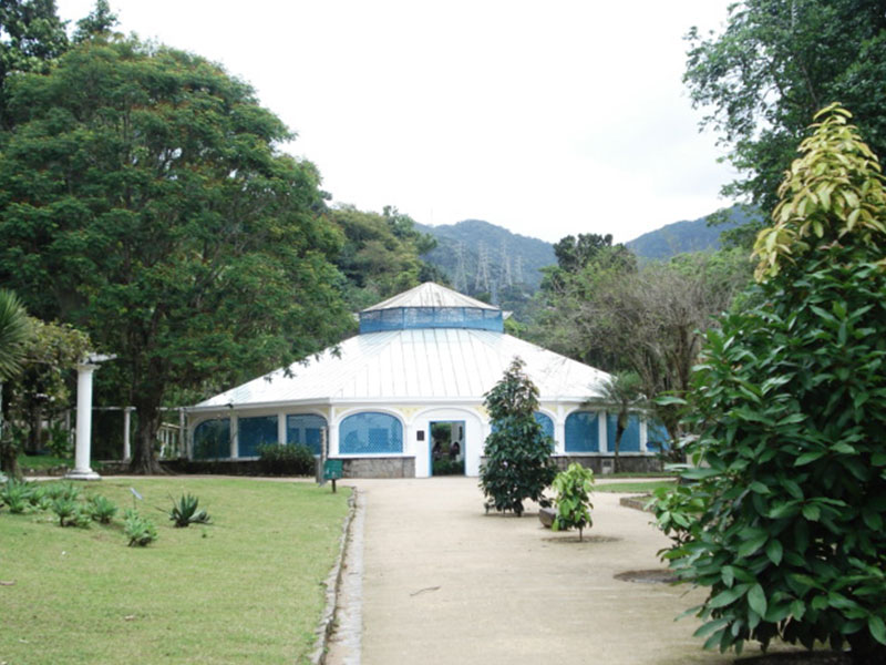 View of a building in the Jardim Botanico garden, Rio de Janeiro. - Photography by Lola Adeokun.