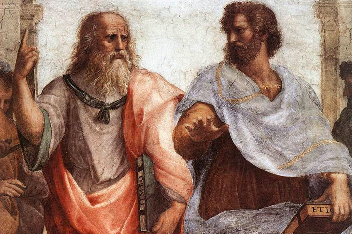 Plato (left) and Aristotle in an extract from Raphael's 1509 fresco, The School of Athens. Aristotle (384 - 322 BC) argued against the existence of a vacuum technology and was later proved wrong.