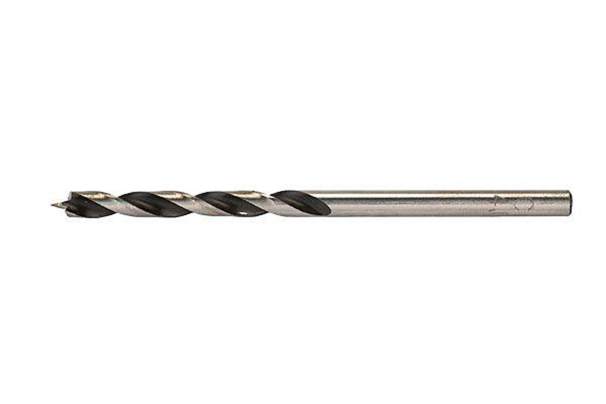 Fisch - 5mm Chrome-Vanadium Steel Brad Point Drill Bit by Woodcraft. Tools and tool parts are typically hardened using small amounts of vanadium. Here, the chrome vanadium steel construction with ground center point prevents the drill bit from walking across the material surface.