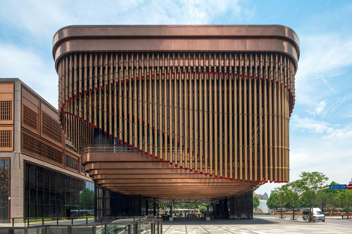 The Cultural Centre at the heart of The Bund Finance Centre on Shanghai’s waterfront. The building is home to the Fosun Foundation who program arts and cultural activities at the venue. Photograph by Tim Franco.