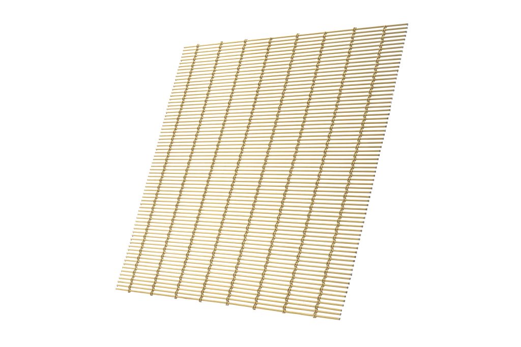JDL Amron PVD architectural mesh - Product Ref: JDL Amron PVD Rigid Woven Mesh M13Z-145 - Colour: Champagne - Champagne is suitable for interior and exterior use