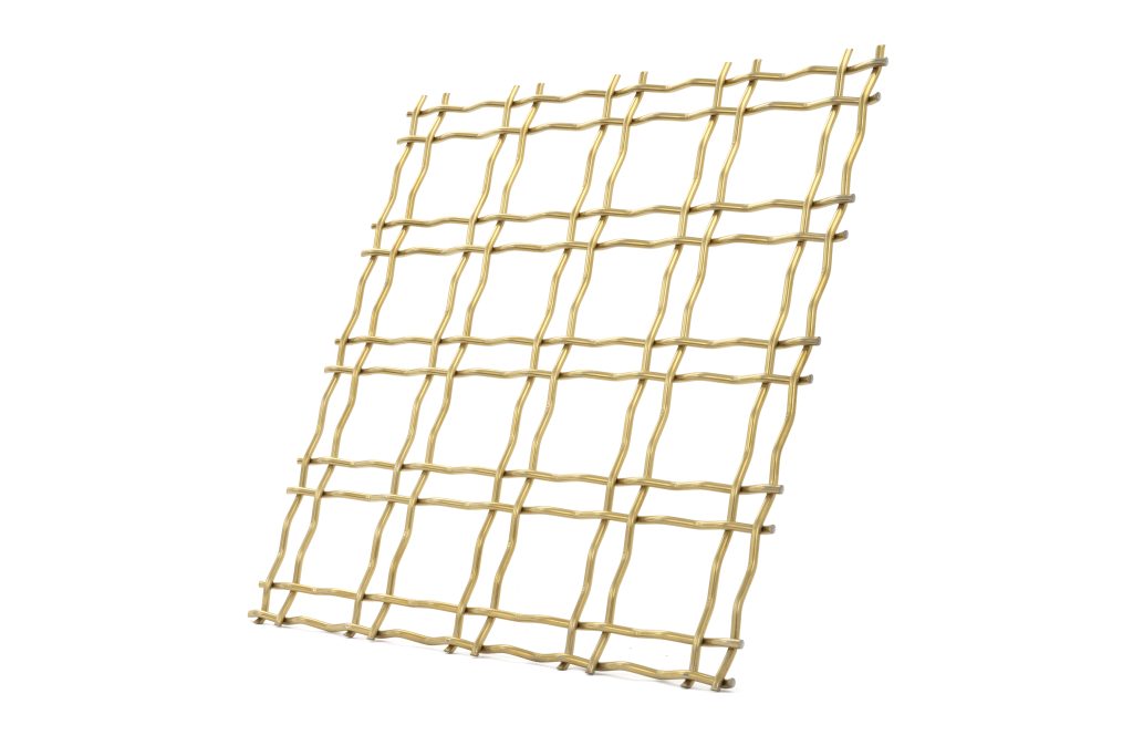 JDL Amron PVD architectural mesh - Product Ref: JDL Amron PVD Rigid Woven Mesh M22-8 - Colour: Champagne - Champagne is suitable for interior and exterior use