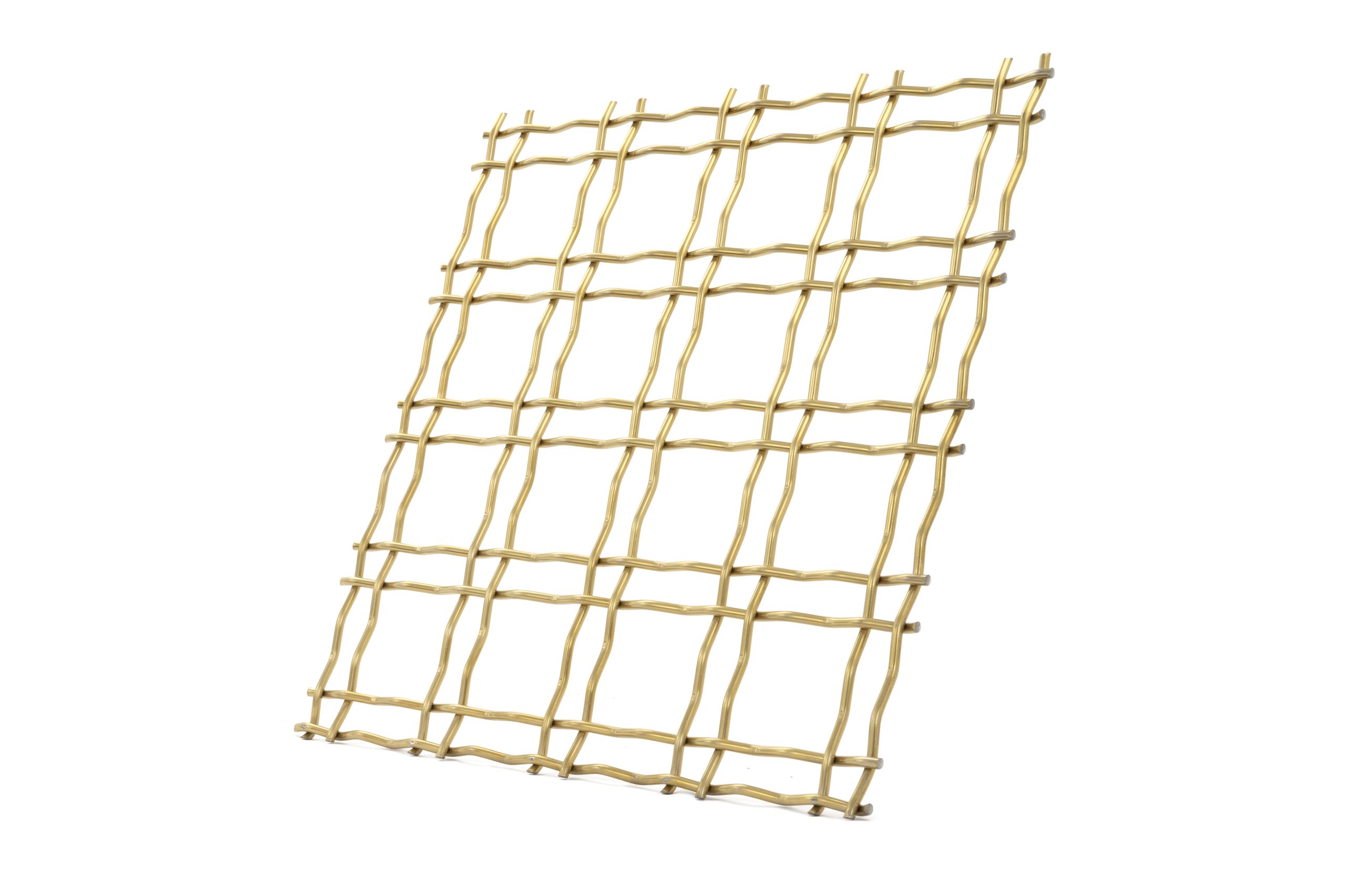 JDL Amron PVD architectural mesh - Product Ref: JDL Amron PVD Rigid Woven Mesh M22-8 - Colour: Champagne - Champagne is suitable for interior and exterior use JDL Amron PVD architectural mesh - Product Ref: JDL Amron PVD Rigid Woven Mesh M22-8 - Colour: Champagne - Champagne is suitable for interior and exterior use