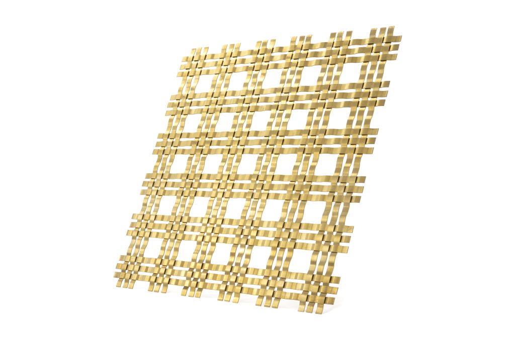 JDL Amron PVD architectural mesh - Product Ref: JDL Amron PVD Rigid Woven Mesh M33-5 - Colour: Gun Metal - Gun Metal is suitable for interior