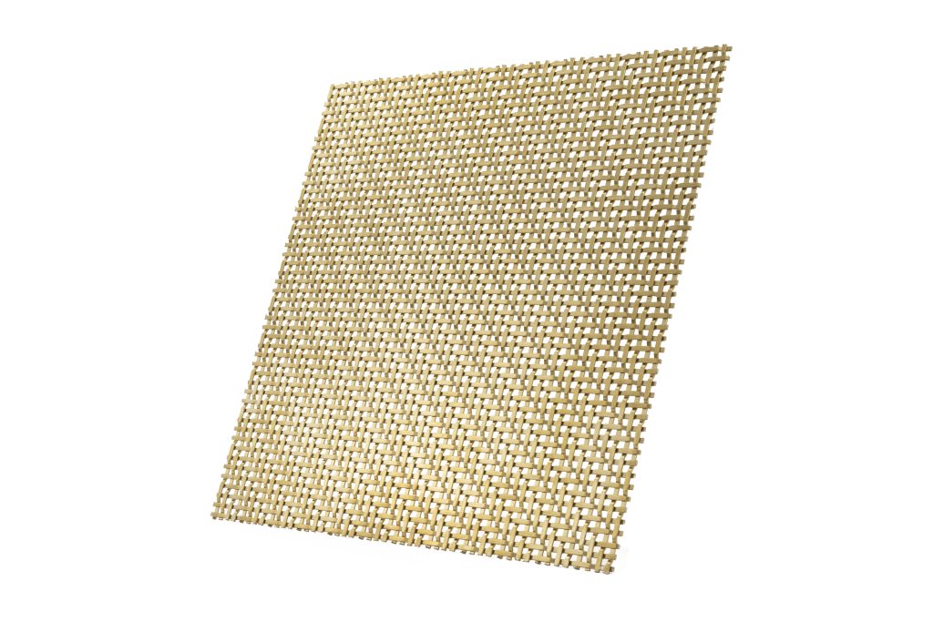 JDL Amron PVD architectural mesh - Product Ref: JDL Amron PVD Rigid Woven Mesh TW-1 - Colour: Champagne - Champagne is suitable for interior and exterior use