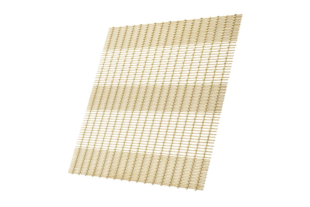 JDL Amron PVD architectural mesh - Product Ref: JDL Amron PVD Rigid Woven Mesh PFZ-53 - Colour: Champagne - Champagne is suitable for interior and exterior use