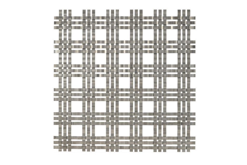 JDL Amron PVD architectural mesh - Product Ref: JDL Amron PVD Rigid Woven Mesh M33-5 - Colour: Gun Metal - Gun Metal is suitable for interior use only, not exterior use