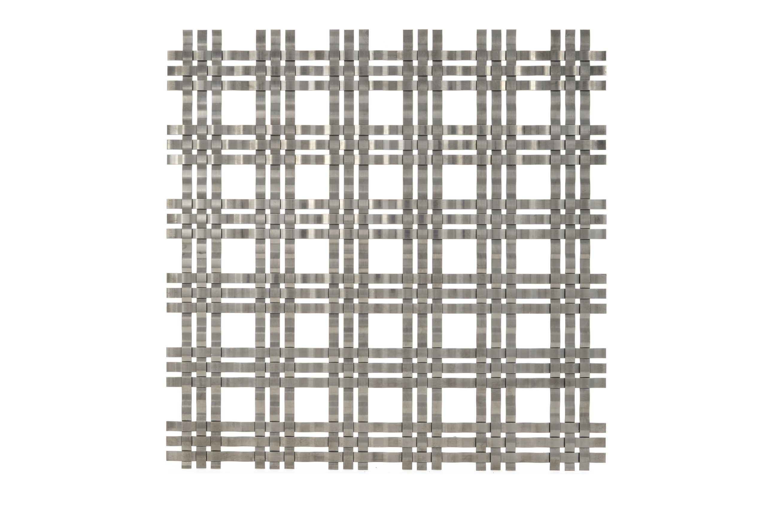 JDL Amron PVD architectural mesh - Product Ref: JDL Amron PVD Rigid Woven Mesh M33-5 - Colour: Gun Metal - Gun Metal is suitable for interior use only, not exterior use JDL Amron PVD architectural mesh - Product Ref: JDL Amron PVD Rigid Woven Mesh M33-5 - Colour: Gun Metal - Gun Metal is suitable for interior use only, not exterior use