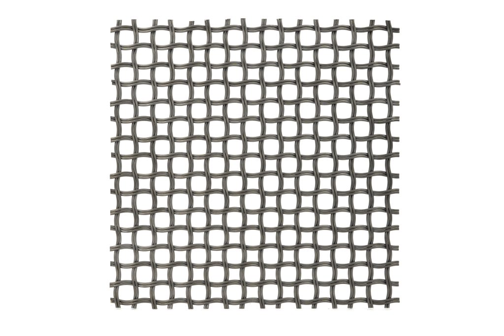 JDL Amron PVD architectural mesh - Product Ref: JDL Amron PVD Rigid Woven Mesh M22-80 - Colour: Gun Metal - Gun Metal is suitable for interior use only, not exterior use