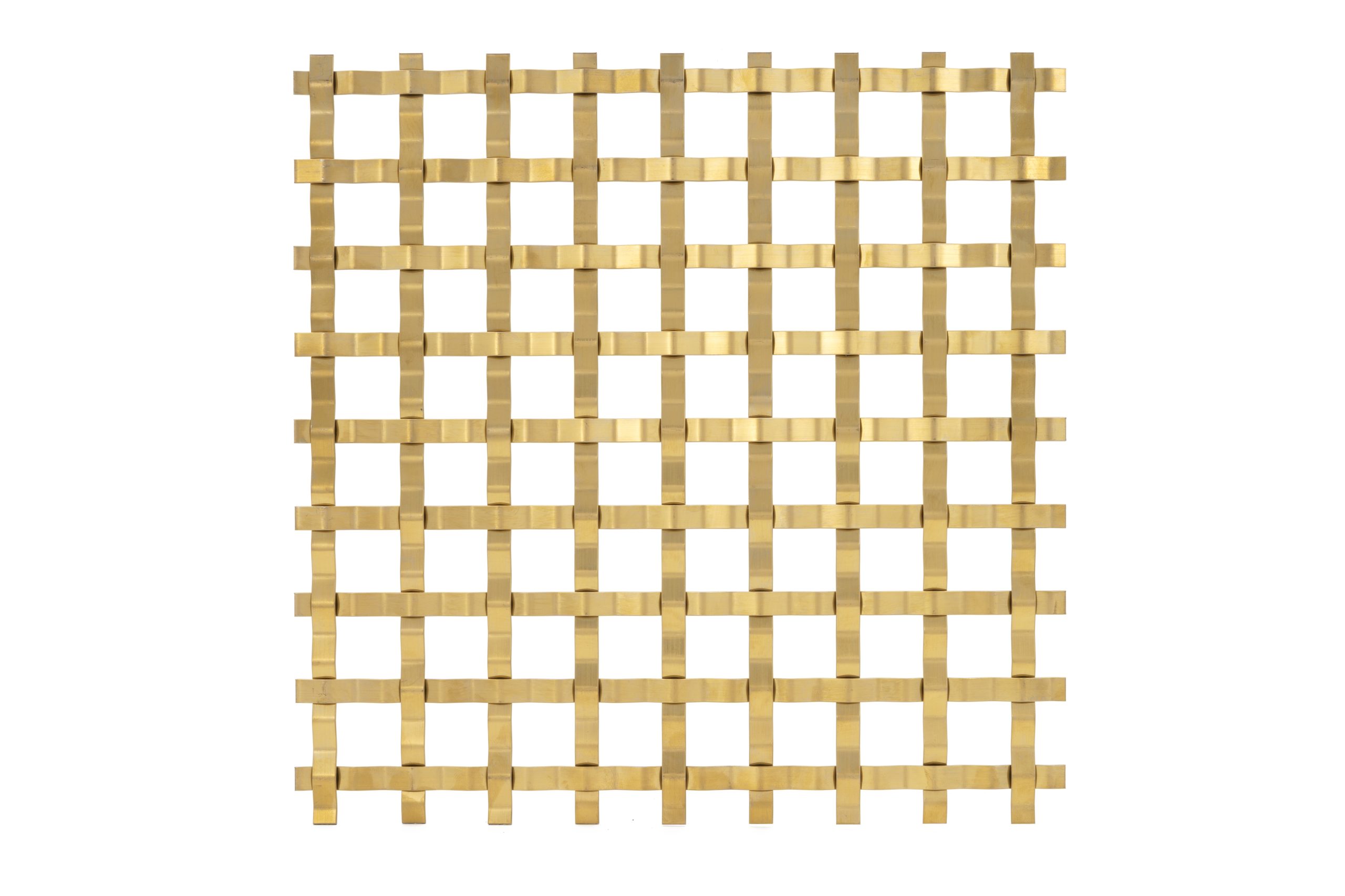 JDL Amron PVD architectural mesh - Product Ref: JDL Amron PVD Rigid Woven Mesh S-15 - Colour: Brass - Brass is suitable for interior and exterior use