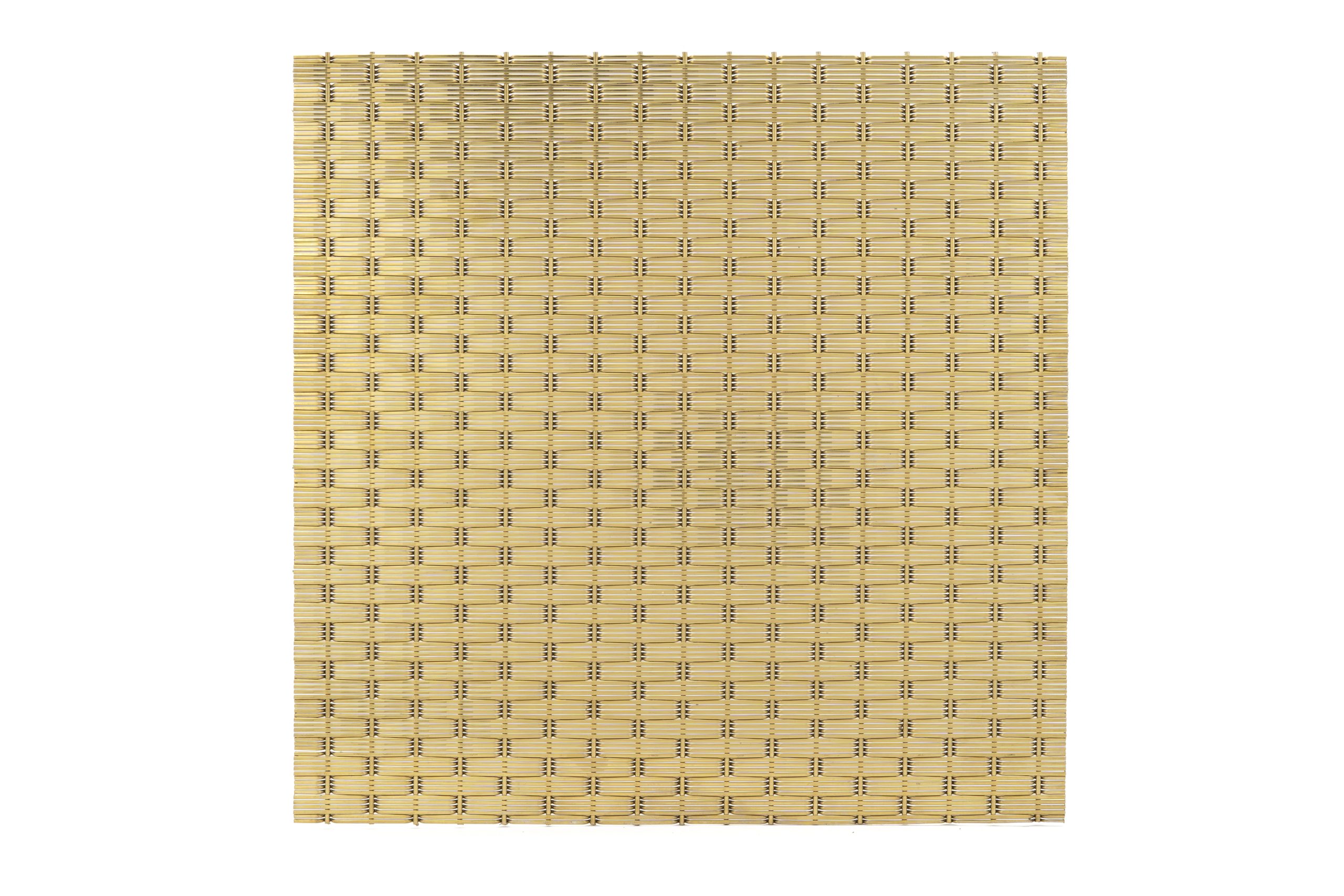 JDL Amron PVD architectural mesh - Product Ref: JDL Amron PVD Rigid Woven Mesh DF-8 - Colour: Champagne - Champagne is suitable for interior and exterior use JDL Amron PVD architectural mesh - Product Ref: JDL Amron PVD Rigid Woven Mesh DF-8 - Colour: Champagne - Champagne is suitable for interior and exterior use