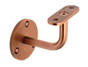 Bent bar handrail bracket in PVD coloured stainless steel Copper Brush