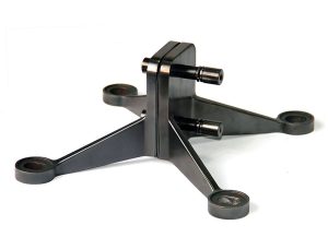 Structural spider bracket in PVD coloured stainless steel Gun Metal Brush