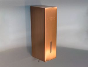 DP Prestige Paper Towel Dispenser PVD coloured stainless steel Copper Brush.