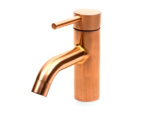 Prestige basin tap WA 100 in PVD coloured stainless steel Copper Brush