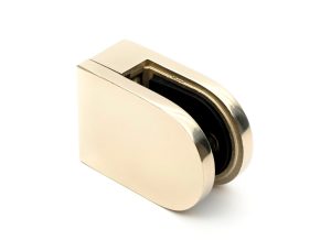 Balustrade D- clamp in PVD coloured stainless steel Almond Gold Mirror
