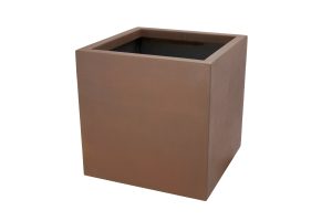 Cor-ten 600mm x 600mm cube planter with sealed and stabilised finish, will not continue to develop patina. Suitable for outdoor use.