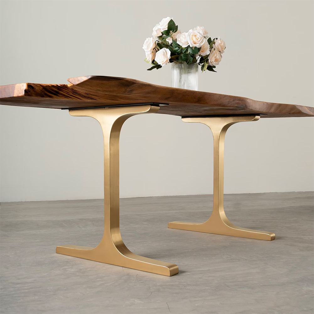 Contemporary handmade brass table or desk legs available on Etsy from Flowyline Design